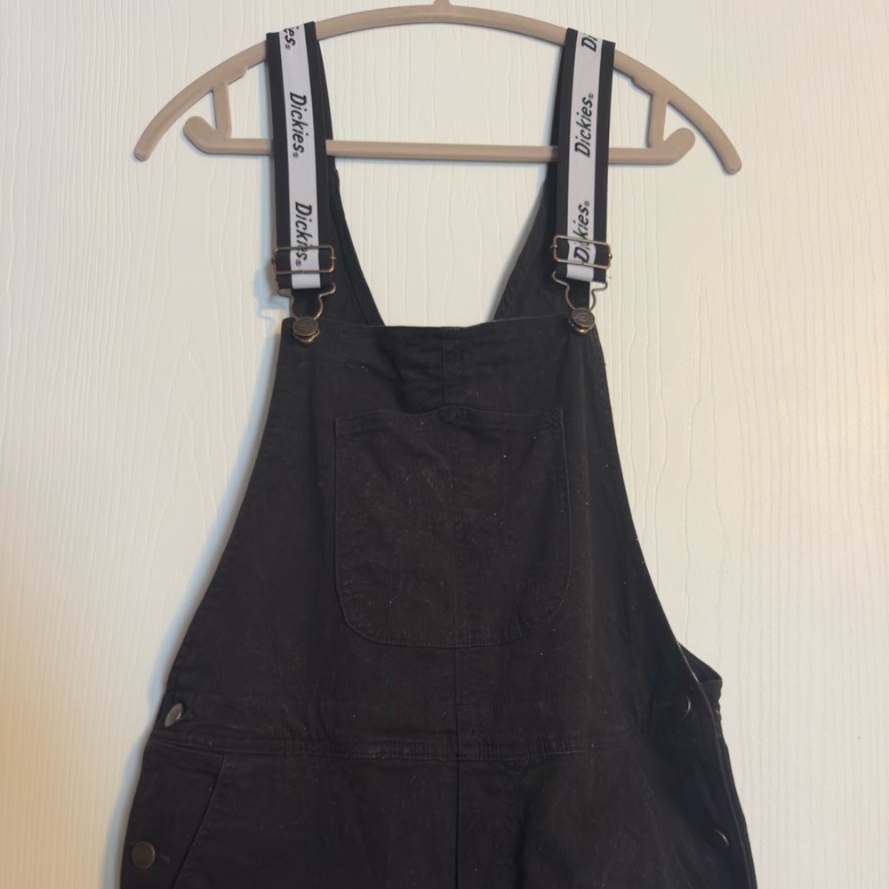 Dickies Black Overalls with Logo Straps